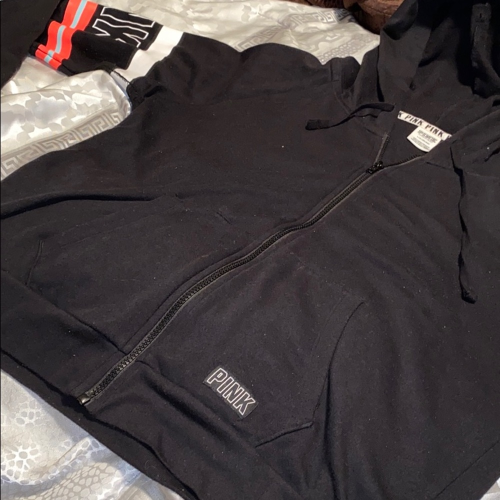 PINK brand front zipper long sleeve hoodie